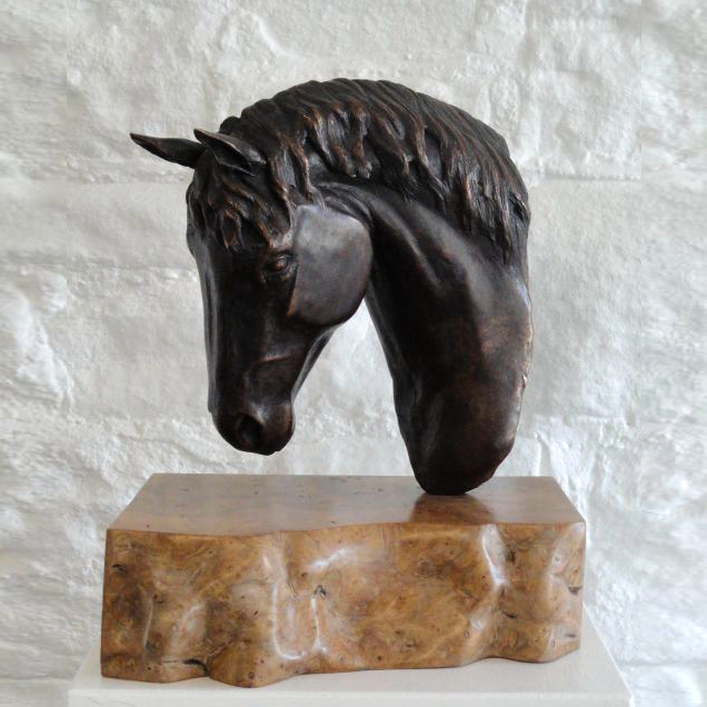 Indoor arts bronze horse head statue